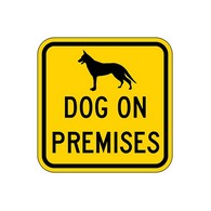 BuyDog on Premises Security Signs - 12x12 - Reflective Aluminum Guard Dog Signs