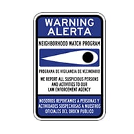 Bilingual English-Spanish Neighborhood Crime Watch Eye Signs- 12x18 - Reflective Rust-Free Heavy Gauge Aluminum Neighborhood Watch Signs