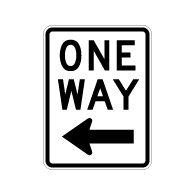 R6-2L One Way Signs With Left Arrow - 18X24 - Official MUTCD Reflective Rust-Free Heavy Gauge Aluminum Road Signs