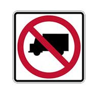 R5-2 No Trucks Allowed Symbol Signs - 24x24 - Official MUTCD Reflective Rust-Free Heavy Gauge Aluminum Road Signs.