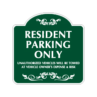 Mission Style Resident Parking Only Sign -18x18 - Made with 3M Reflective Rust-Free Heavy Gauge Durable Aluminum available for quick shipping from STOPSignsAndMore.com