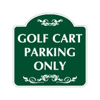 Mission Style Golf Cart Parking Only Sign -18x18 - Made with 3M Reflective Rust-Free Heavy Gauge Durable Aluminum available for quick shipping from STOPSignsAndMore.com