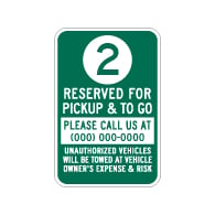 Semi-Custom Reserved Space Number Parking Sign - 12x18 - Made with Engineer Grade Reflective Rust-Free Heavy Gauge Durable Aluminum available at STOPSignsAndMore.com