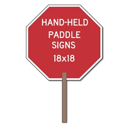 Custom Two-Sided Paddle Signs - 18x18 - Custom Reflective Aluminum STOP Sign Paddles