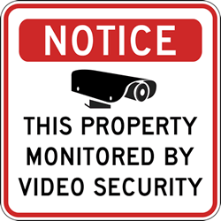 Notice This Property Monitored By Video Camera Security Label 6x6