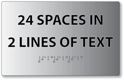 ADA Brushed Aluminum Custom Signs with Tactile Text and Grade 2 Braille - Two Lines of Text with Maximum of 12 character per line, 24 Characters Total