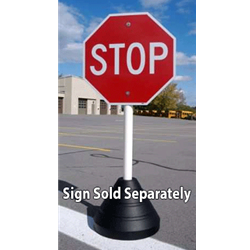 Buy 70-Pound Portable Recycled Rubber Sign Bases with PVC Post and Sign Mounting Hardware