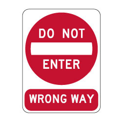 R5-1 Official MUTCD Do Not Enter/Wrong Way Road Signs - 18x24