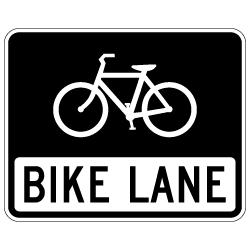 R3-17 Bike Lane Sign - 30x24. Made with High Intensity Prismatic (HIP) Reflective Sheeting and Rust-Free Heavy Gauge Aluminum from STOPSignsAndMore.com
