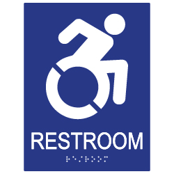 ADA Restroom Wall Sign with Active Wheelchair Symbol - 6x8 - ADA Compliant Restroom Signs are high-quality and professionally manufactured right here in the USA!