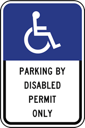 FTP-20-04 Florida State Parking By Disabled Permit Only Sign - 12x18 - Official State of Florida Handicapped Parking Sign