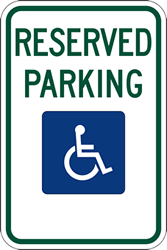 R7-8 Federal Disabled Reserved Parking Signs - 12x18 - Reflective Rust-Free Heavy Gauge Aluminum ADA Parking Signs
