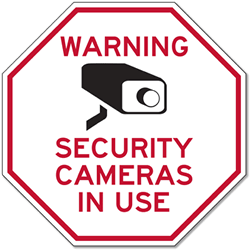 security signs warning use cameras stop sign 18x18 stopsignsandmore parking larger