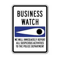 Business Crime Watch Eye Sign - 18x24 - Rust-free Heavy Gauge Reflective Aluminum