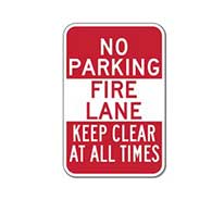 No Parking Fire Lane Keep Clear At All Times Signs - 12x18 - Reflective Rust-Free Heavy-Gauge Aluminum Signs