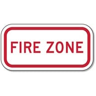 Supplemental Fire Zone Sign - 12x6