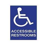 ADA Compliant Accessible Restrooms Guide Sign with Tactile Text and Grade 2 Braille - 6x9