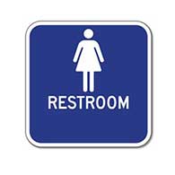 Outdoor Rated Aluminum Womens Restrooms Sign - No Arrows - 12x12 - Reflective Rust-Free Heavy Gauge (.063) Aluminum Restroom Signs
