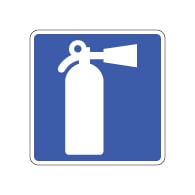 Fire Extinguisher Symbol Sign - 8x8- Non-Reflective Rust-Free .050 Gauge Aluminum Symbol Sign for indicating Fire Extinguisher locations