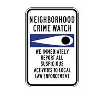 Neighborhood Crime Watch Eye Sign - 12x18