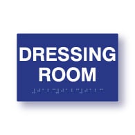 ADA Compliant Dressing Room Sign with Tactile Text and Grade 2 Braille - 6x4