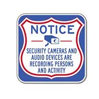 Notice Security Cameras And Audio Devices Are Recording Persons And Activity Sign - 12x12 - Reflective rust-free heavy-gauge aluminum Security Camera Signs