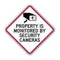 Property Is Monitored By Security Cameras Sign - 24x24 - Diamond-Shaped Reflective rust-free heavy-gauge aluminum Security Signs