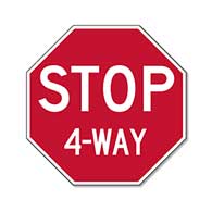 Intersection STOP Sign - 12x12 Choice of 2, 3, 4 or All Way