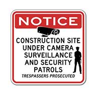 Construction Site Under Video Surveillance and Security Patrols Sign - Reflective Rust-Free Heavy Gauge Aluminum Video Security Signs - Anti-Graffiti and Weather Protection Film inlcuded