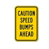 Choose the Colors you Want for this Caution Speed Bumps Ahead Sign - 12X18 - A reflective rust-free and heavy-gauge aluminum road and traffic sign