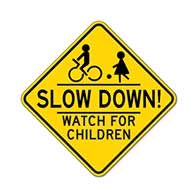 Slow Down Children Playing Road Sign - 18X18 - Official Reflective Rust-Free Heavy Gauge Aluminum Children At Play Signs