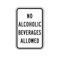 Buy Reflective No Alcoholic Beverages Allowed Signs - 12x18