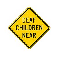 Deaf Children Near Warning Sign - 18x18 - Official California Code SW38 Deaf Children Near Sign (used in many states) - Made of Reflective Rust-Free Heavy Gauge Aluminum by STOP Signs And More