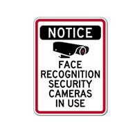 Face Recognition Security Cameras In Use Sign - 12x18