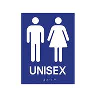 ADA Compliant Accessible Unisex Restroom Wall Signs with Tactile Text and Grade 2 Braille - 8x8