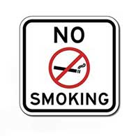 No Smoking Text and Symbol Sign - 18x18 - Reflective Indoor-Outdoor rust-free aluminum No Smoking signs