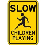 SLOW Children Playing Sign  - 12x18 - Official Reflective Rust-Free Heavy Gauge Aluminum Children At Play Signs