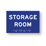 ADA Compliant Storage Room Sign with Tactile Text and Grade 2 Braille - 6x4