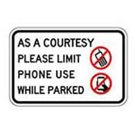 Cell Phone Use Limit While Parked Sign - 24x18 - Made with 3M Engineer Grade Reflective Rust-Free Heavy Gauge Durable Aluminum available for fast shipping at STOPSignsAndMore