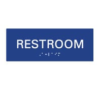 ADA Compliant Restroom Wall Sign without Pictograms with Tactile Text and Grade 2 Braille - 8x4