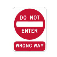 R5-1 Official MUTCD Do Not Enter/Wrong Way Road Signs - 18x24