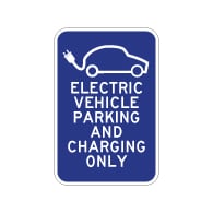 12x18 Electric Vehicle Parking And Charging Only Sign -