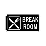 Employee Break Room Sign with Symbol and Text - 12x6 - Non-Reflective rust-free aluminum signs