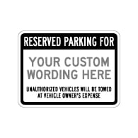 Custom Reserved Parking Only Sign - 24x18 - Made with 3M Engineer Grade Reflective Rust-Free Heavy Gauge Durable Aluminum available at STOPSignsAndMore.com