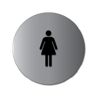 ADA Womens Restroom Door Sign with Female Symbol - 12x12 - Brushed aluminum is an attractive alternative to plastic ADA signs