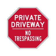 Private Driveway No Trespassing STOP Sign - 30x30 - 3M Engineer Grade Reflective Sheeting & Rust-Free Heavy Gauge Aluminum | STOPSignsAndMore.com