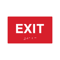 ADA Compliant Exit Signs with Tactile Text and Grade 2 Braille - 5x3 - Special Colors Available.