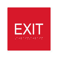 ADA Compliant Exit Signs with Tactile Text and Grade 2 Braille - 6x6 - Special Colors Available.