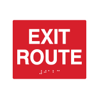 ADA Custom Color Compliant Exit Route Signs with Tactile Text and Grade 2 Braille - 5x4