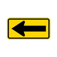 W1-6L - Left Arrow Warning Signs - 24x12 - Official MUTCD Reflective Rust-Free Heavy Gauge Aluminum Road Signs